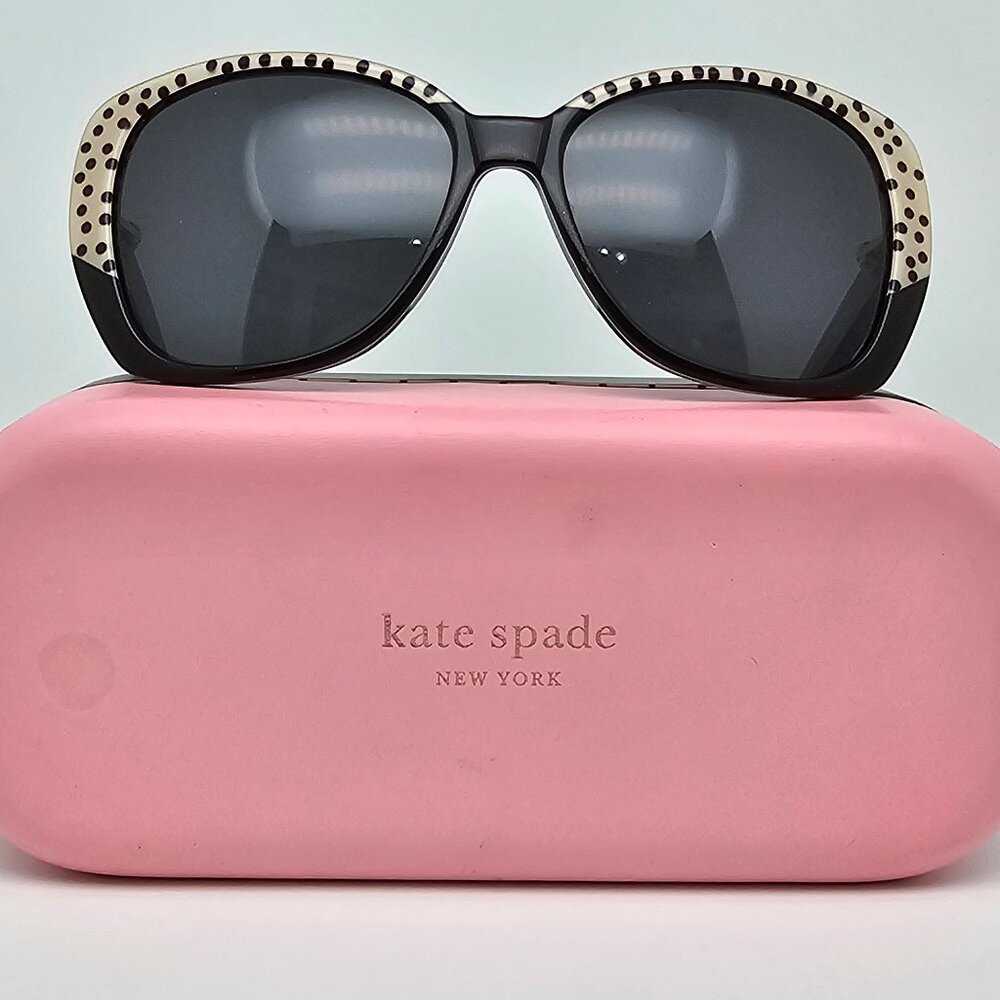 kate spade Black Sunglasses with Cream Polka-Dot Trim